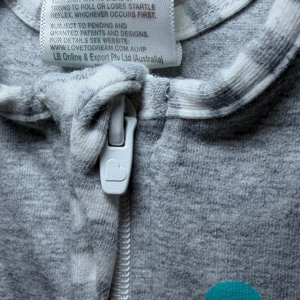 Love to dream Grey Swaddle with Teal Logo